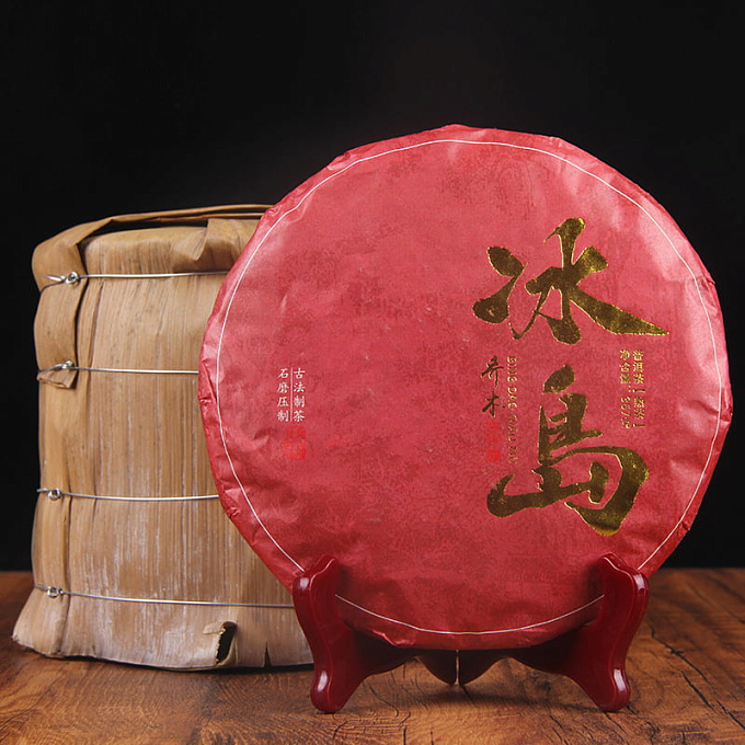 Блин прессованного пуэра шу с ледяного острова Бинг Дао «Высокоствольные деревья»